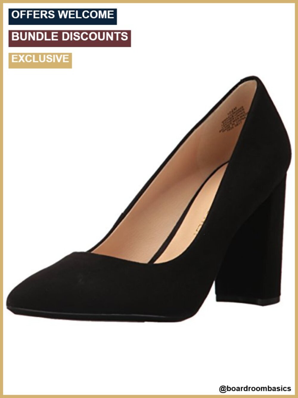 Nine West Astoria9x9 Suede or Leather Pointed Toe Block Heel Pump Slip-On